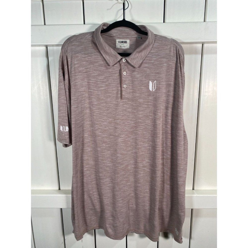 Linksoul Men's Polo Shirt Rose 100% Cotton XXL